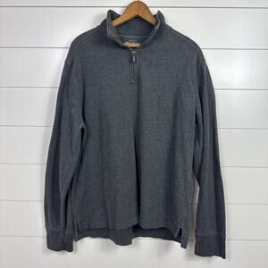 J. Crew Sueded Jersey 1/4 Zip Pullover Sweatshirt Gray sz L